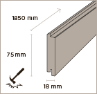 MOSO fassaadiprofiil 75x18 mm (kinnine)